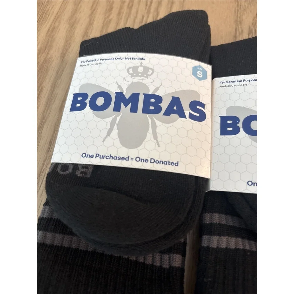 New 7 Pairs Bombas Black Ankle Socks Small (Fits Youth Sizes 9-4) (Womens 4-7.5)